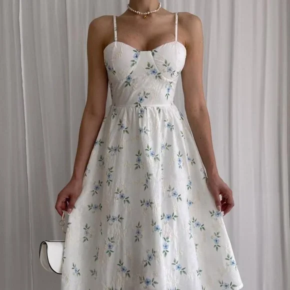 Dresses | Strapless Floral Pattern Midi Dress | Poshmark